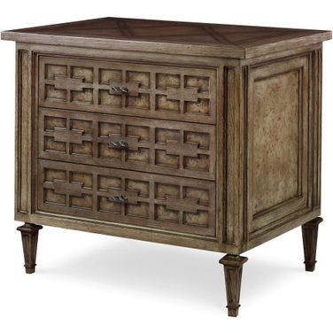 Three Drawer Nightstand In Sierra