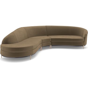 Three'S Company 3 Piece Left Chaise Sectional In Black