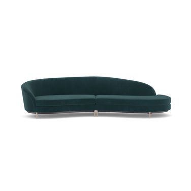 Three'S Company Left Chaise Sectional In Green