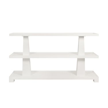 Three Tier Two Column Console In White