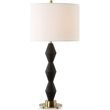 Threefold Stone Table Lamp In Black