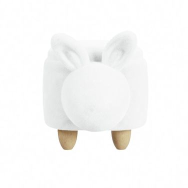 Thumper Rabbit Storage Stool In White and Natural