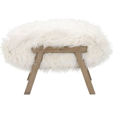 Bella Antique Tibet Ottoman In Smoke Gray Oak and White