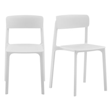 Tibo Stackable Outdoor Side Chair Set of 2 In White