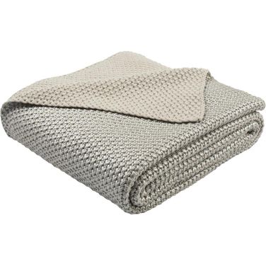 Tickled Grey Knit Throw