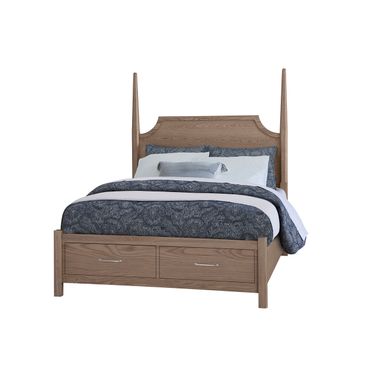 Tide and Timber King Pencil Poster Bed With Footboard Storage In Grey