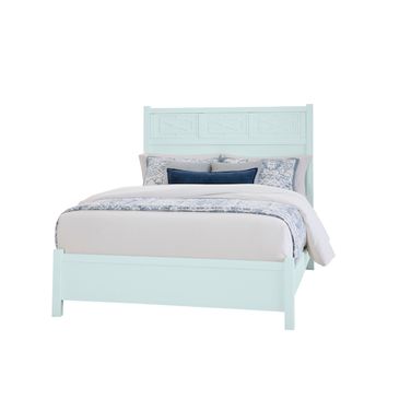 Tide and Timber Queen Fretwork Bed In Blue
