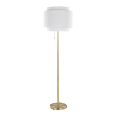 Tier 64 Inch Metal Floor Lamp In Gold and Off white