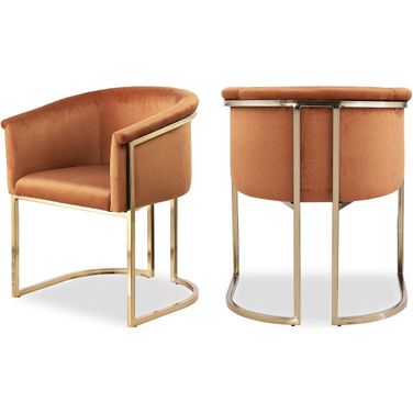 Tierra Velvet Dining Chair In Cognac