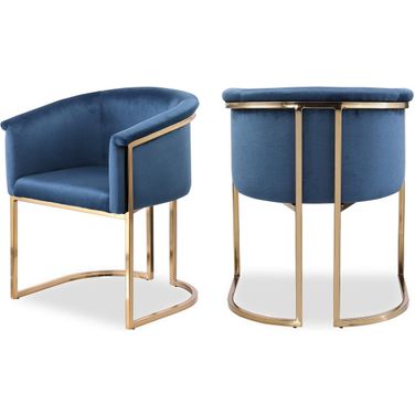 Tierra Velvet Dining Chair In Navy