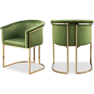 Tierra Velvet Dining Chair In Olive