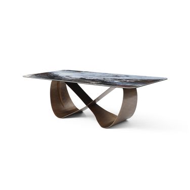 Tiffany Ceramic Top Dining Table In Bronze