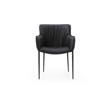 Tiffany Faux Leather Dining Armchair In Black
