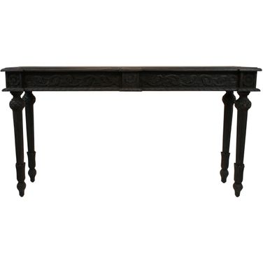 Tigard Console With Handcarved Detailing In Antique Grey