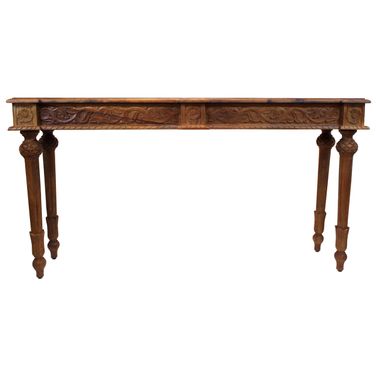 Tigard Console With Handcarved Detailing In Walnut