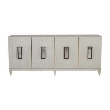 Tilden Cabinet In Cerused White and Antique Bronze