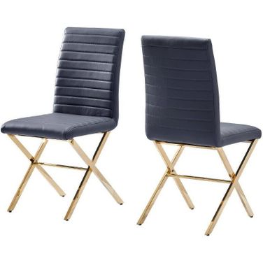 Timber 20.5 Inch Faux Leather Dining Chair Set of 2 In Gray
