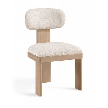 Timbra Linen Textured Fabric Upholstered Dining Chair Set of 2 In Beige