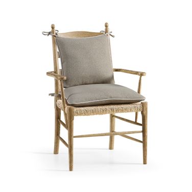 Timeless Doppler Ladderback Arm Chair In Stripped Brown Chestnut