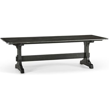 Timeless Epoch Trestle Dining Table In Ebonized Oak