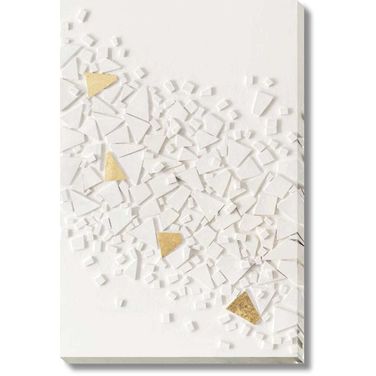 Timeless GiIded Shards Modern Mosaic Canvas Wall Art In Multi