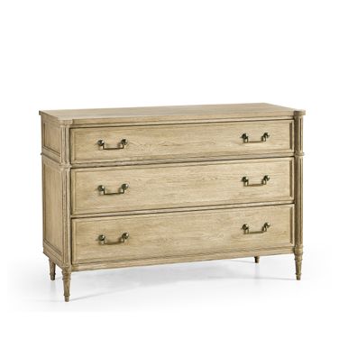 Timeless Kalpa 52 Inch Louis XVI Drawer Chest In Bleached Chestnut