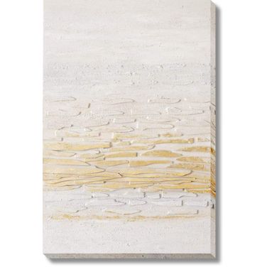 Timeless Radiant Textured Canvas Wall Art In Cream and Gold