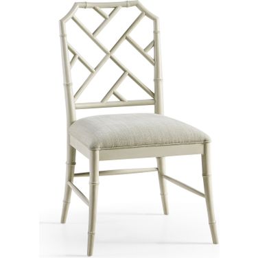 Timeless Saros Chippendale Bamboo Side Chair In London Mist