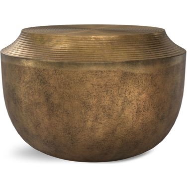 Timmons Cast Aluminum Coffee Table In Antique Brass