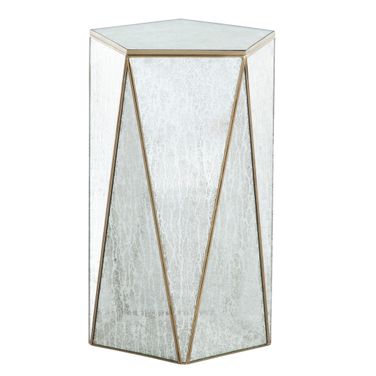 Tindell Drinking Table In Polished Brass and Mercury Glass