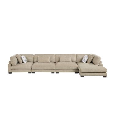 Tinley 4-Piece Modular Sectional with Chaise In Brown