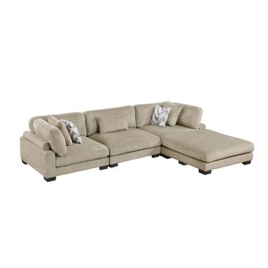 Tinley 4-Piece Modular Sectional with Ottoman In Brown