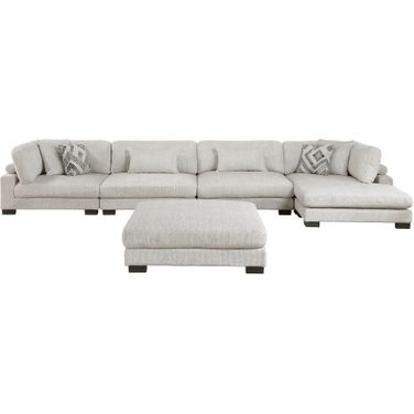 Tinley 5-Piece Modular Sectional with Chaise and Ottoman In Beige