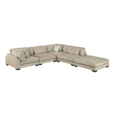 Tinley 5-Piece Modular Sectional with Ottoman In Brown