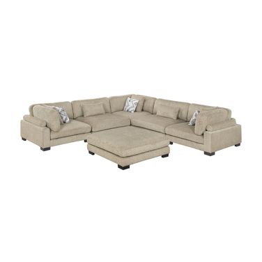 Tinley 6-Piece Modular Sectional with Ottoman In Brown
