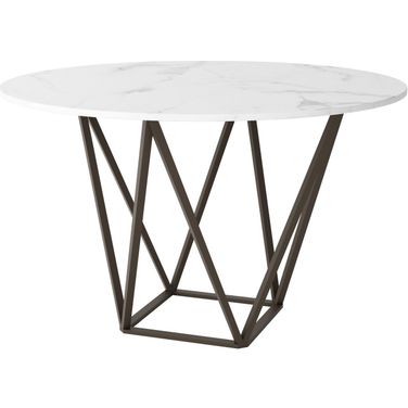 Tintern Dining Table In White and Antique Bronze