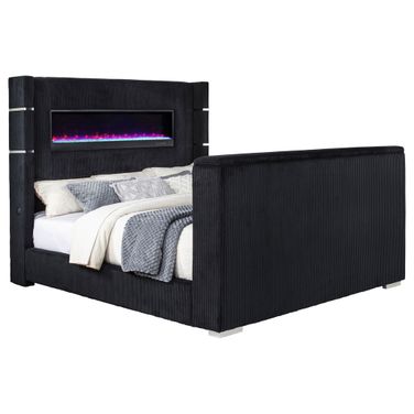 Tisdall California King Flame Visualizer TV Bed In Black