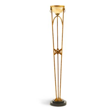 Titan Floor Lamp In Green and Brass