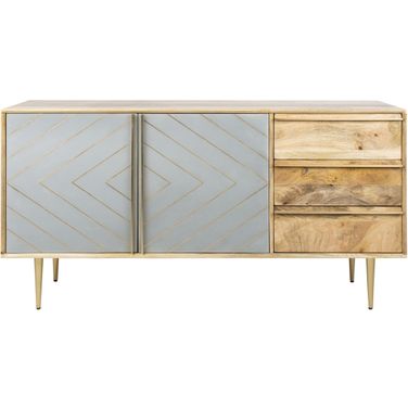 Titan Inlayed Cement Sideboard In Natural And Brass