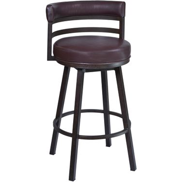 Titana 26 Inch Barstool In Auburn Bay Finish with Brown Pu Upholstery