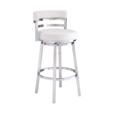 Titana 26 Inch Counter Height Swivel Bar Stool In White