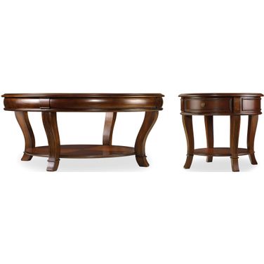 Brookhaven Medium Wood Round Occasional Table Set