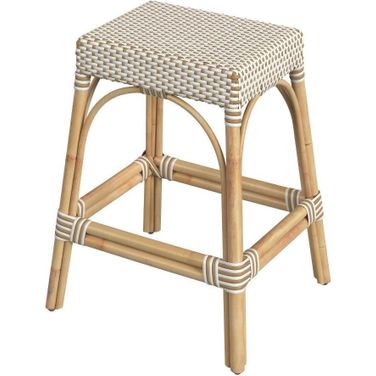 Tobias 24.5 Inch Tan And Beige Counter Stool