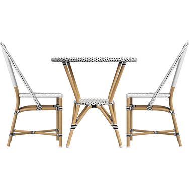 Tobias Black And White Outdoor Round Bistro Set