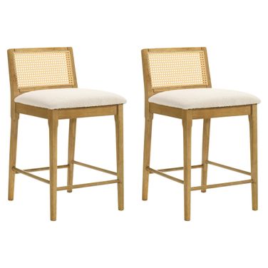Tobias Counter Height Bar Stool Set of 2 In Amber Glow and White