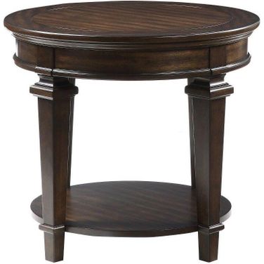 Tobias Espresso Round End Table