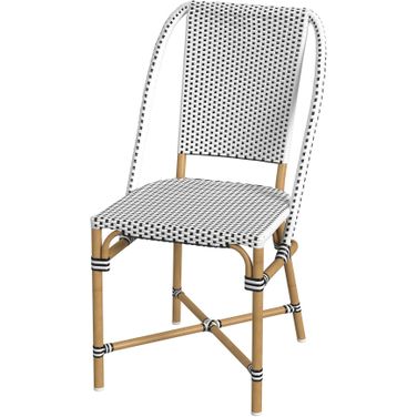 Tobias Outdoor Rattan Dining Chair In Black and White