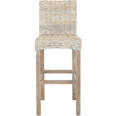Tobie Rattan Bar Stool in Grey