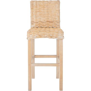 Tobie Rattan Bar Stool in White Wash