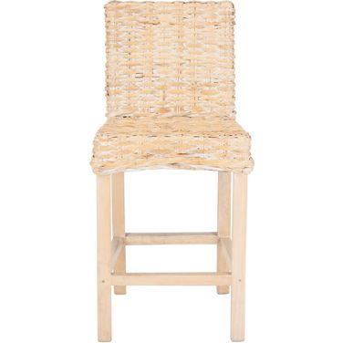 Tobie Rattan Counter Stool in White Wash